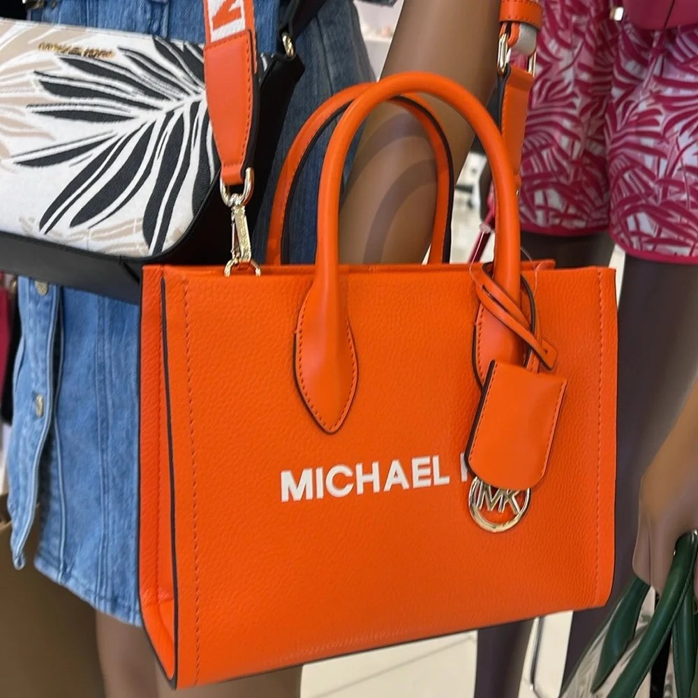 MICHAEL KORS
Mirella Small Pebbled Leather Crossbody Bag Tote 
Poppy 
NWT - Picture 15 of 16